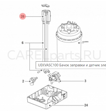 Бачок заправки с датчиком электропроводности CAREL UEKVASC100 Автоматика #2