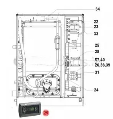 Дисплей LCD (pGD1) для UR*3 20-80 кг/ч CAREL HCT1RHF000 Клеммы, сжимы, разъемы #2